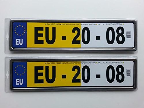 2x Stainless Steel Number Plate Surrounds (ssnps/ben)