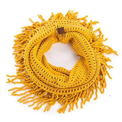 Women's Tassel Infinity Loop Scarf Warm Crochet Knitted Neck Scarves.