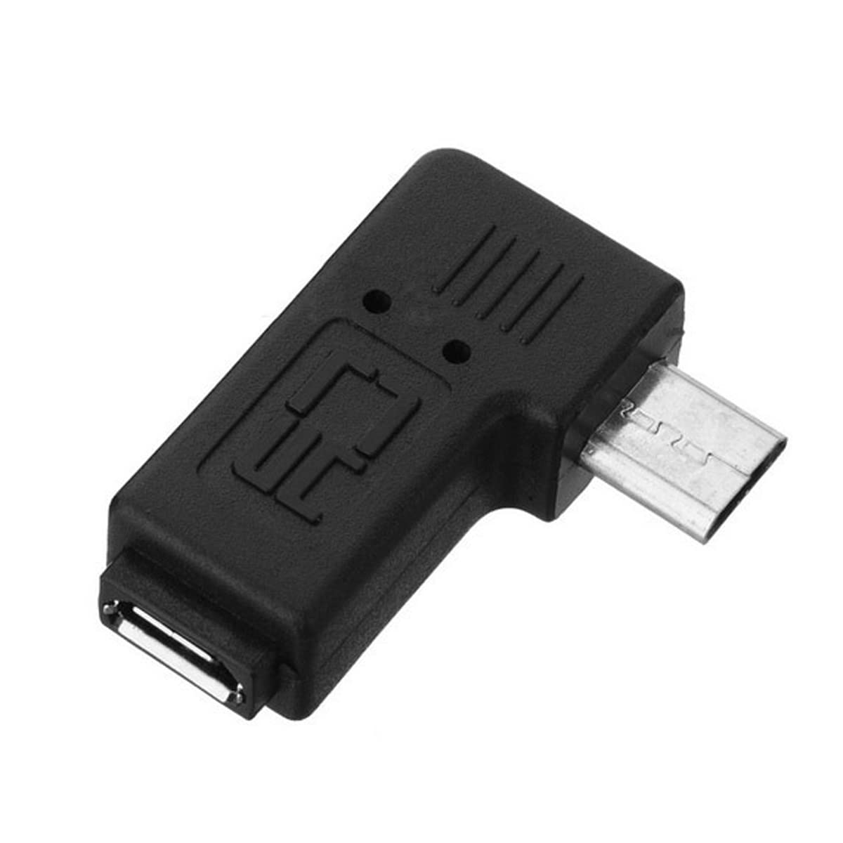 CY Micro USB 2.0 5P Male to Female M to F Extension Adapter 90 degree Left angled
