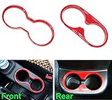 Interrior ABS Red Inner Front Rear Water Cup Holder Cover Guard Trim for Jeep Wrangler 2007-2016