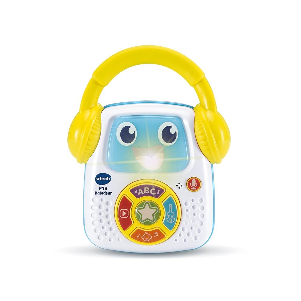 VTech - P'tit Walker, Baby Musical Walker, Luminous and Nomadic Robot with Rhymes, Educational Songs, Music and Voice Recorder, Baby Gift from 9 Months - Content in French