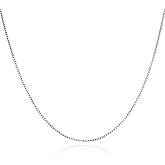 Ovfovy 925 Sterling Silver 0.8MM Italian Box Chain - 16" - 24" Thin & Strong Necklace for Women