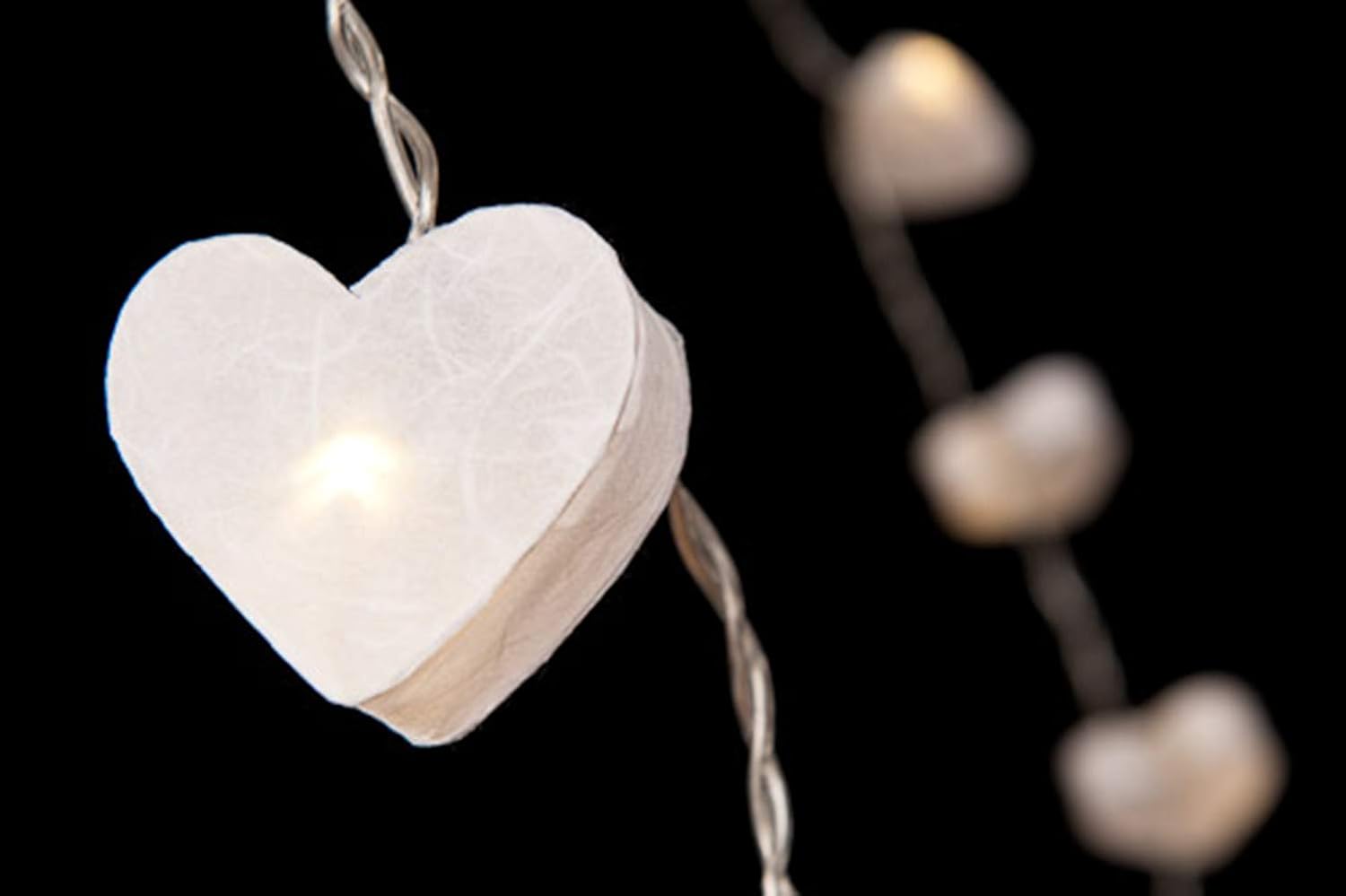 Blaze On Radiant Heart Fairy Lights (White Coloured), 20 Warm White LED Lights - Image 4