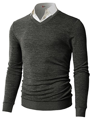 H2H Men s Quarter Zip Marled Sweater CHARCOAL US M/Asia L (CMOSWL018)