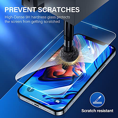 Vakoo [3 Stück Panzerglas Schutzfolie Kompatibel mit iPhone 12 und iPhone 12 Pro, Anti- Kratzer, Anti-Bläschen, 9H Härte, HD Displayschutzfolie, 0.33mm Ultra-klar, mit Positionierhilfe