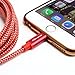 Tera Grand Apple MFi Certified - Lightning to USB Braided Cable with Aluminum Housing 10 ft. Red and Gold