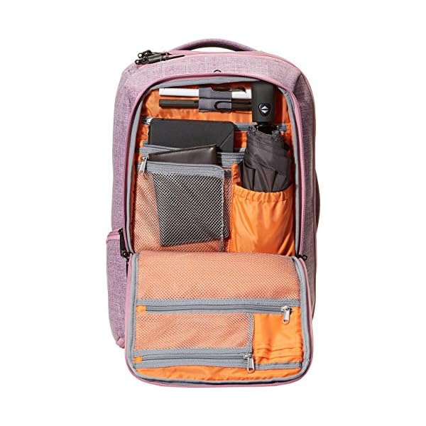 Amazon Basics Slim Carry On Laptop Travel Overnight Backpack Purple