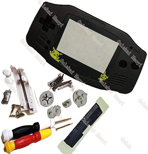 Hot Arrival Full Set Housing Black GBA Gaemboy Advance Shell Cartoon Version Plastic Lens For Gameboy Advance With Screwdrivers