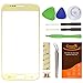 Samsung Galaxy S6 Gold Plating Replacement Front Outer Lens Glass Screen CrazyFire Repair Kit With 1MM Adhesive Tape+Tools Kit+1 Pair Tweezers+1 Roll Micro Wire For G920A G920P G920T G920V G920R4 G920F