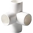 Rainbow Dream 4-Way 3/4 Inch PVC Elbow Corner Tee Fittings - 4 Way PVC Pipe Connectors - Build Heavy Duty Furniture Grade - 8 Pack, White