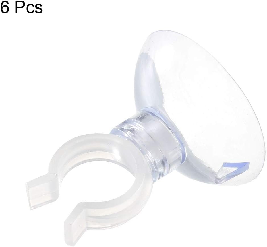 sourcing map Aquarium Suction Cup Clips Airline Tube Holders Clamps for Fish Tank Clear 13mm 6Pcs - Image 4