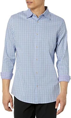 amazon essentials dress shirts Amazon.com: Amazon Essentials Men's Short-Sleeve Regular-Fit Stretch Poplin Shirt  Shirt, -Light Blue/White, Gingham, X-Small : Clothing, Shoes & Jewelry