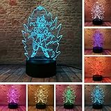 Dragon Ball Z Super Saiyan God Goku Action Figures 3D Table Lamp 7 Color Changing LED Night Light Baby Sleep Kids Toy Xmas Gifts
