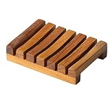 Bare Decor Sudsy Soap Dish, Genuine Teak Wood