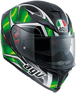 AGV K5 S Hurricane Black Green White, Free Pinlock Included (ML)