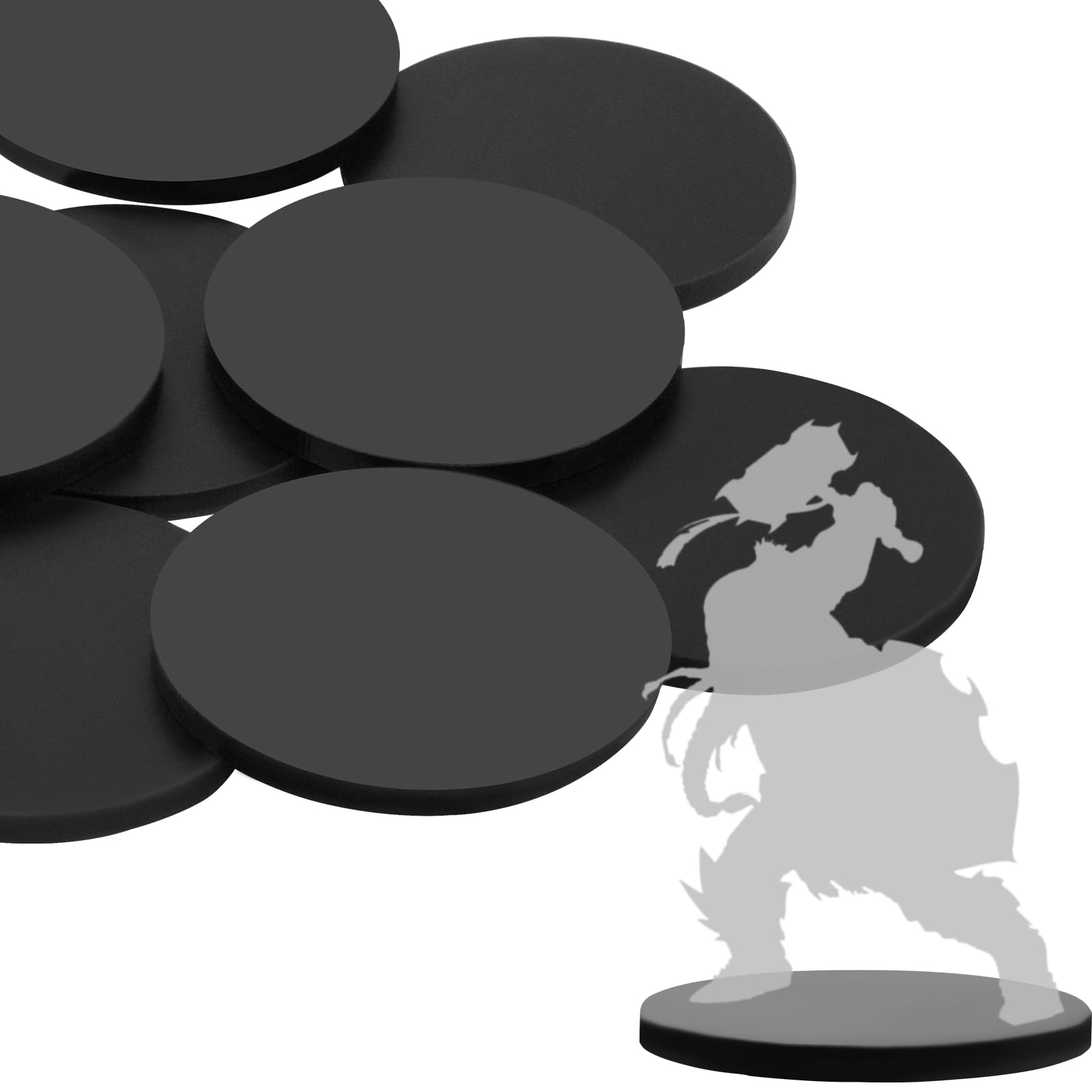 Aolso 20pcs 50mm Round Plastic Model Bases, Wargaming Hobby Bases, Model Miniatures Painting Plastic Figures Tabletop Games Bases