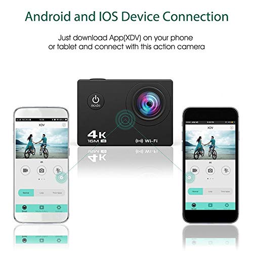 Mihaojianbing Silber Unterwasserkamera, WiFi, wasserdichte Sportkamera 4K, 2,4 G Fernbedienung, 170-Grad… – Bild 8