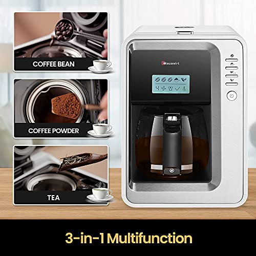 HAUSWIRT K6 Automatic Grind and Brew Coffee Maker, 6 Cup Drip Coffee