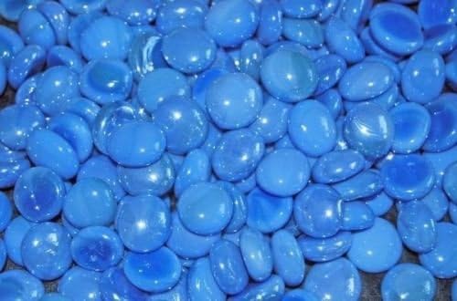 50 Cornflower Blue Glass Gems Mosaic Tiles, Floral Vase Fillers