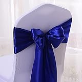 10PCS 17X275CM Satin Chair Bow Sash Wedding Reception Banquet Decoration #15 Royal Blue