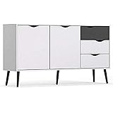 Amazon Com Tvilum Diana 1 Drawer Nightstand White Black Matte Furniture Decor