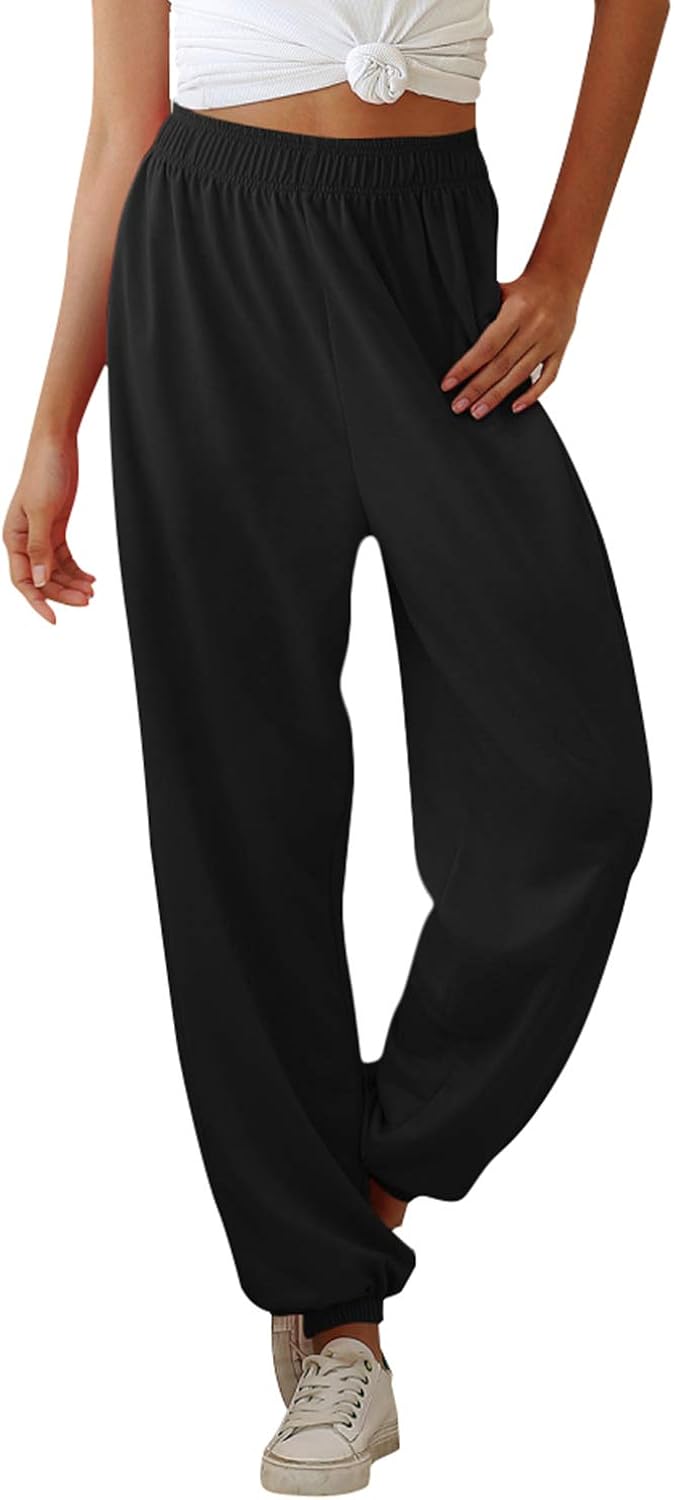 CZZSTANCE Women's High Waisted Sweatpants Joggers Pants with Pockets Workout Sport Gym Athletic Yoga Lounge Trousers: Clothing