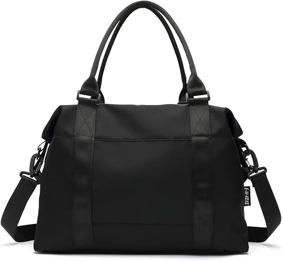 Amazon Co Jp Emkeke ダッフルバッグ ボストンバッグ レディース メンズ 防水 キャリーバッグ スポーツ ジムバッグ 旅行バッグ 大容量 1ー2泊 旅行 通勤 出張 かばん 軽量 ブラック 服 ファッション小物