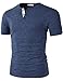 H2H Mens Casual Slim Fit Raglan Baseball Three-Quarter Sleeve Henley T-Shirts Blue US L/Asia XL (CMTTS0191)