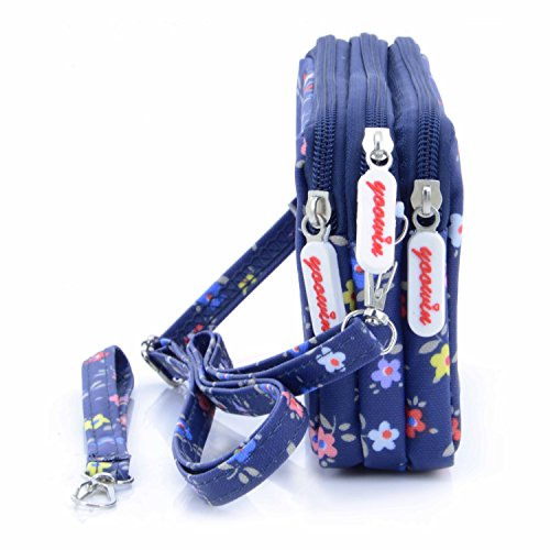 liangdongshop Women's 3 Layers Zipped Cell Phone Wrist Handbags Clutch Crossbody Purse Colorful (model 5)