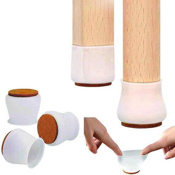 Chair Leg Protectors for Hardwood Floors, 16PCS Silicone Chair Leg Caps