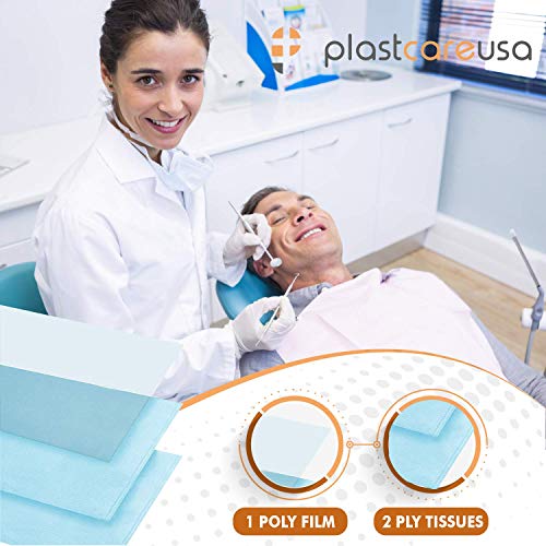 Disposable Dental Bibs 13"x18" (125 Pack) 3 Ply Waterproof Tattoo Bib
