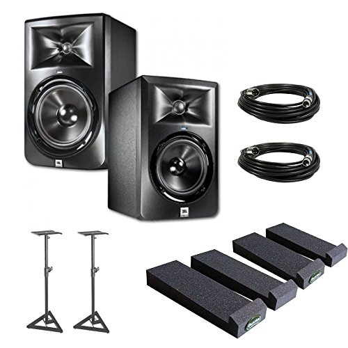 Buy JBL LSR308 8inch TwoWay Powered Studio Monitors (PAIR) w/ Auralex