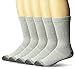 Fruit of the Loom Men's Cotton Work Gear Crew Socks | Cushioned, Wicking, Durable | 5 Pack