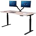 ApexDesk Elite Pro Series 71" x 33" Electric Height Adjustable Stand up Desk, Sit Stand Home Office Desk, Computer Desk - Curved Oak/Black