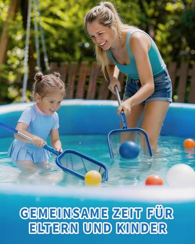 MRUN BONE Pool Landing Net 155 cm Pool Landing Net Fine Mesh Net for Pool, Swimming Pool, Pond, Above Ground Pool, Paddling Pool, Algae, Inflatable Pool
