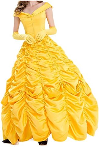 WANSHIYISHE Womens Belle Costume Adult Size Show Dress for Halloween Party three US S