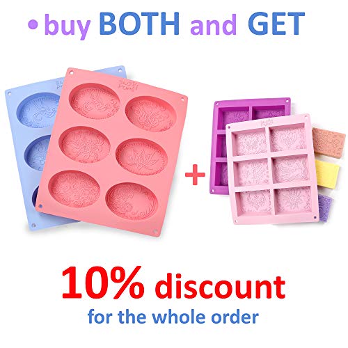 6 Ellipse+Silicone+Soap+Molds+Cavities