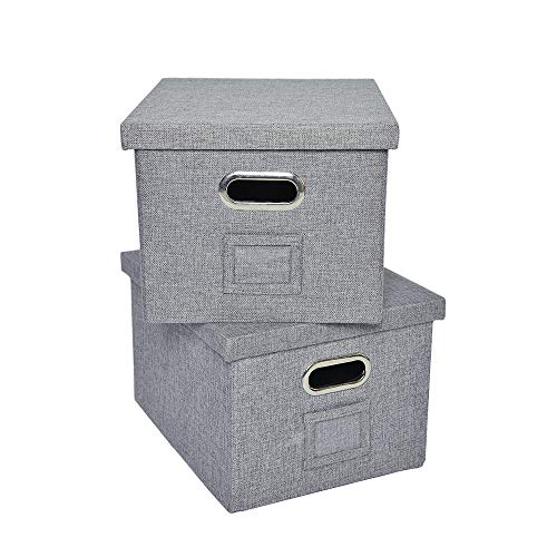 ATBAY File Storage Box with lids Large Capacity Office File Organizer for Letter Size File Folder, Gray(2PACK) - Thumbnail 7