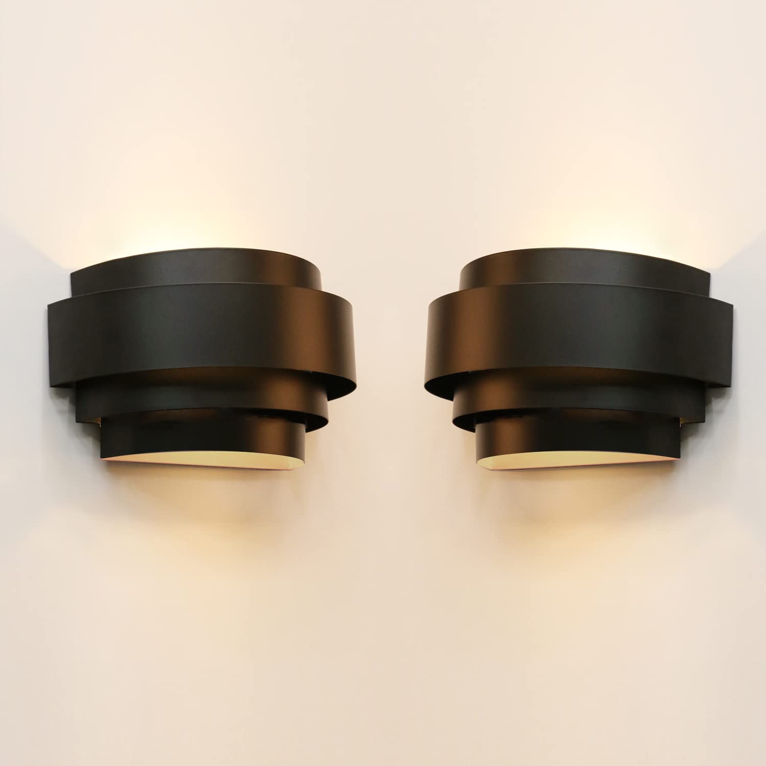Photo 1 of LightInTheBox Modern Wall Light, Black Indoor Wall Light Metal Wall Sconce for Home Theater, Staircase, Basement, Bedroom (2PCS)