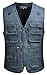 Mrignt Men's Oversize Pockets Travels Sports Outdoor Vest (Blue(Thick), US L (Asia 3XL))