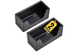 1InTheOffice Business Card Holder Desk, 2 Compartment Business Card Display, Black, 2 Pack