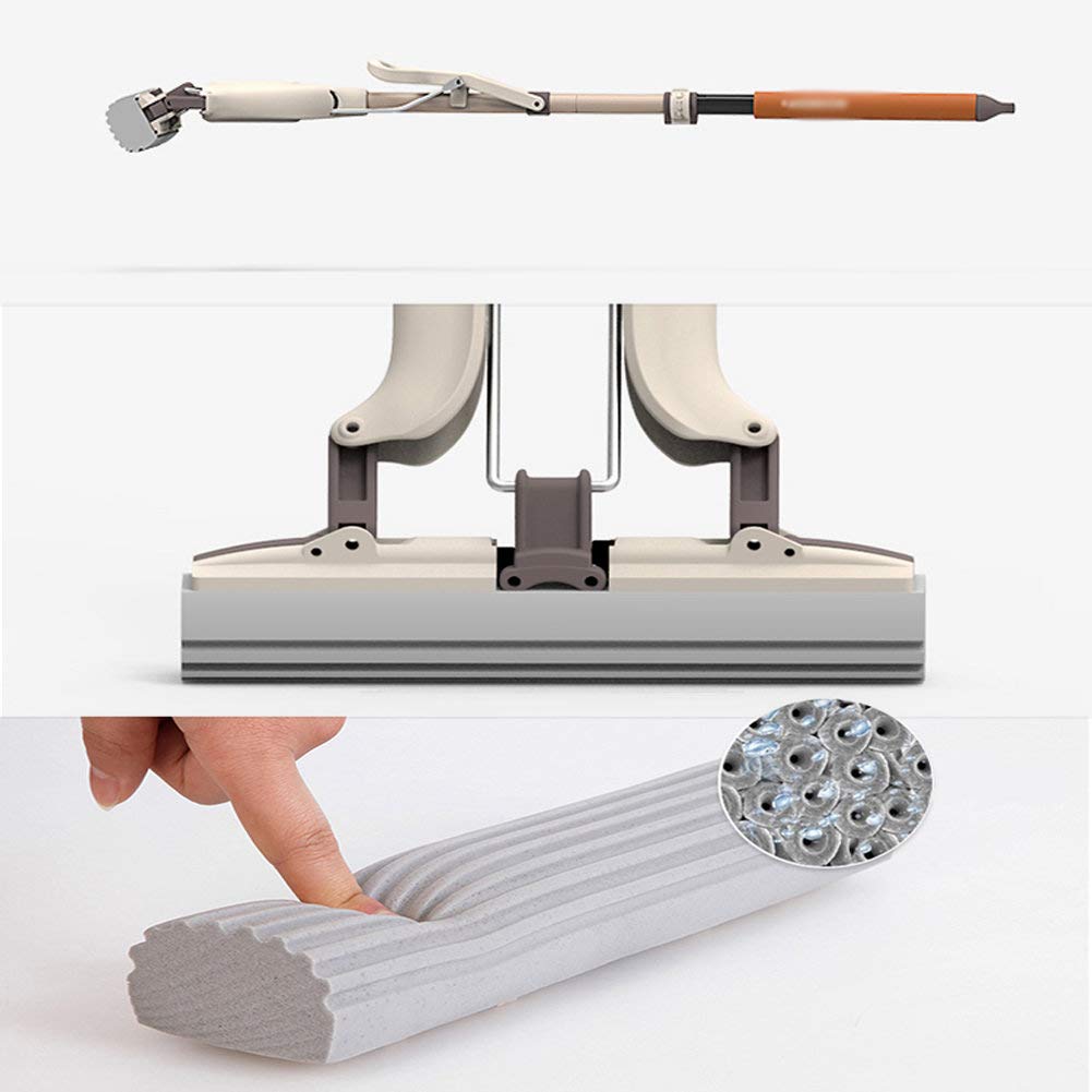 BJM PVA MOP Super Absorbent Professional Double Roller Sponge Foam Mop