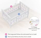 Aolso Cot Bumper 2Pcs Breathable Mesh Crib Rail Cover Unicorn view 3