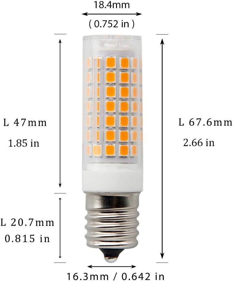8W Dimmable LED E17 Microwave Oven Bulb - Intermediate Base LED Appliance Light, Daylight 6000K 100W Halogen Equivalent Under-Microwave Stove Light (2-Pack): Home Improvement