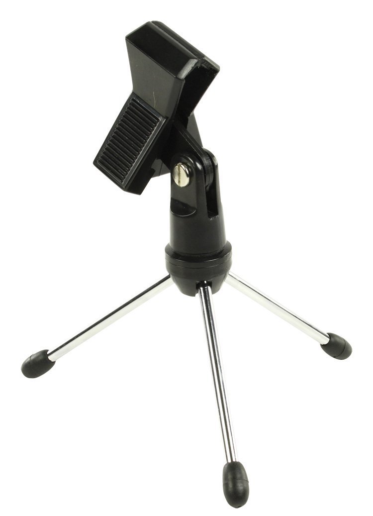Invero® Table Top Microphone Stand with 3 Foldable Metal Legs and