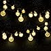 Globe String Lights, CMYK 20 Ft 30 Crystal Balls Waterproof LED Fairy Lights, Outdoor Starry Lights Solar Powered String Lights, Decorative Lighting for Home, Garden, Party, Festival (Warm White)