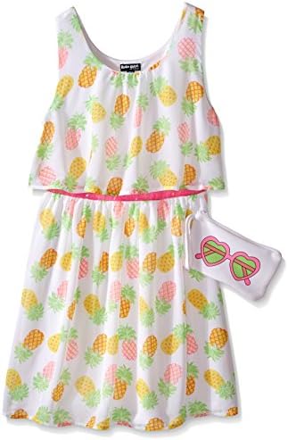 Pogo Club Little Girls South Beach Sunshine Chiffon Dress with Bag White Medium/5/6