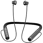 Neckband Bluetooth Headphones Wireless Earbuds with Microphone Flashlight Around the Neck Waterproof Sport Headset Noise Cancelling Ear Buds 120H Playtime for Running Cycling Cell Phone Android iOS