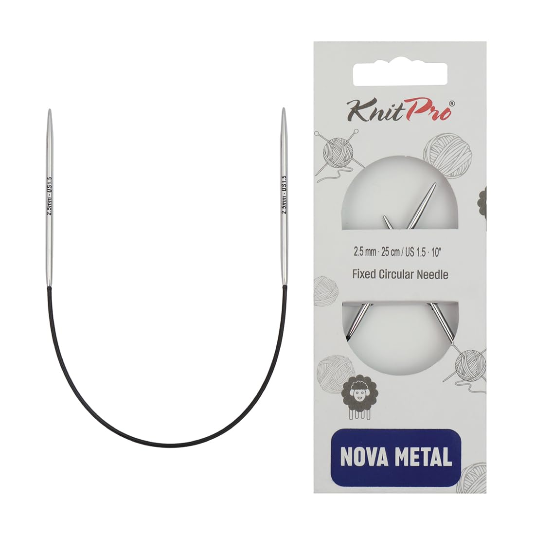 KnitPro Nova Fixed Circular Needles 10" (25cm) | 2.50mm