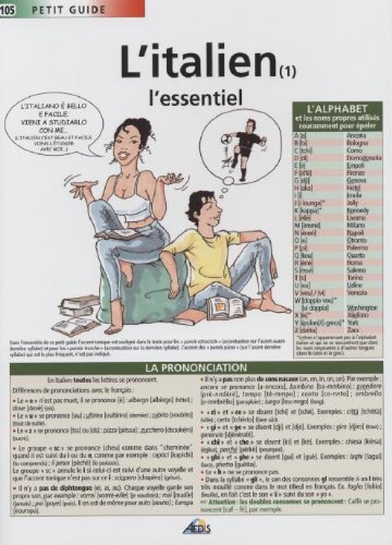 L'italien : Tome 1, L'essentiel by Catherine Leandri Ronchese